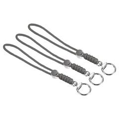 3pcs 9″ Paracord Lanyard with Clasp Wrist Cord Badge Holder Strap, Grey