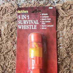Allen Safety Whistle w/ Compass Mirror Lanyard Fire Starter Match Holder 690