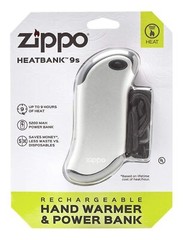 Zippo Silver HeatBank 9s Rechargeable Hand Warmer