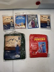 Lot of 6 Emergency & Rain Ponchos – Mixed Brands – One Size Fits All