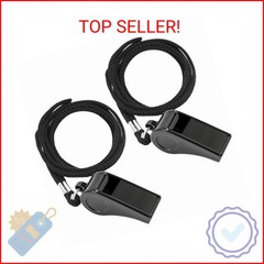 JKQAGD 2PCS Sports Whistles with Lanyard, Loud Crisp Sound Whistle Ideal for Coa