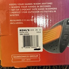 Samsonico Group 2 Pocket Hand Warmers Lightweight Black SM-58868