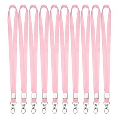 10Pcs 16.9″ Polyester Lanyard with Office Hook, Pink