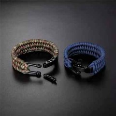 Men’s Outdoor Camping Survival Parachute Rope Paracord Bracelet Stainless Steel
