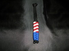 American Flag Colors Paracord Keychain Zipper Pull Red White Blue Black 4.75″