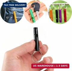 50 Pieces Emergency Whistle with Keychain Aluminum Whistle Survival Whistle ….