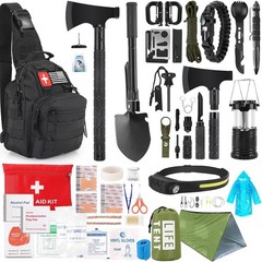 Emergency Survival Gear 268 Pcs with Axe, Headlamp & First Aid – Gift-Ready Pack