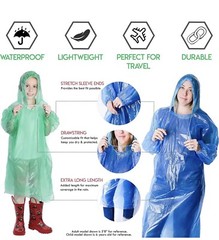 Lingito Rain Ponchos Family Pack | Emergency Raincoat Drawstring of 12 Ct