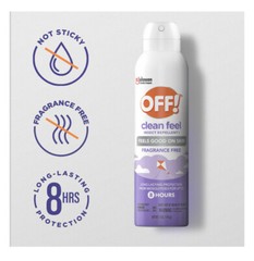 Lot of 4 Off! Clean Feel Insect Repellent 5 Oz Spray protection from mosquitoes