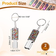 Bling Whistle, 2 Pcs&3colors/Multicolor Rhinestone/ Silver&Black Whistle