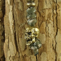 Brass “Skull” knife Lanyard Bead Paracord beads crafted for EDC gear XLH022