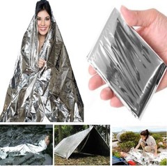 100 Pcs Medical Emergency Thermal Blanket Mylar Trauma Military Survival Silver