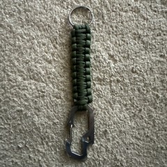 Paracord Tactical Green Keychain Bottle Opener Carabiner Clip Survival Keychain
