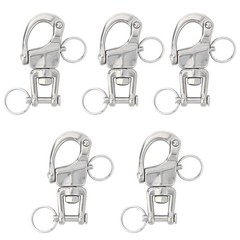 5pcs Swivel Snap Shackles, 316 Stainless Steel Quick Release Spring Hook Marine