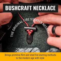 The Bushcraft – Original Fire Starter Necklace for Men, Handcrafted in USA, Weat