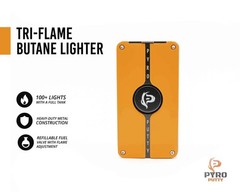 Pyro Putty Tri-Flame Butane Refillable Lighter, Cigar Cutter & Adjustable Flame