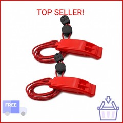 FJCTER Emergency Whistles Survival, 2PCs Super Loud Double Tube Safety Whistles