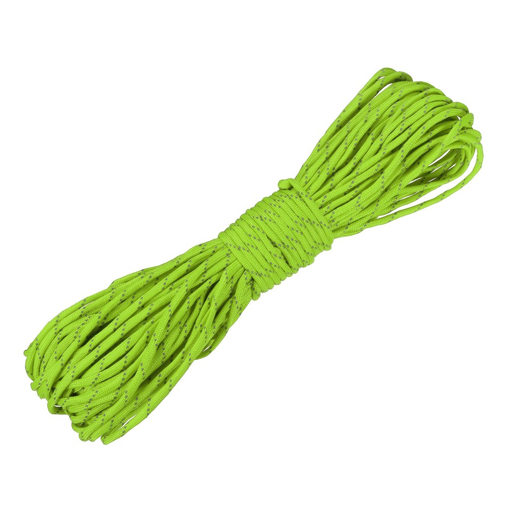Reflective Fluorescent Paracord Rope 4mm 98 ft for Camping (Fluorescent Green)