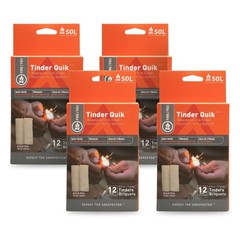 S.O.L. Survive Outdoors Longer Tinder-Quik Fire Starter 12 Count (Pack of 4)