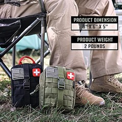 250 Pieces Survival First Aid Kit IFAK EMT Molle Pouch Survival Kit Outdoor Gear
