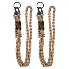2Pcs Paracord Lanyard, Strong Lanyard with USA Flag, Desert Camouflage
