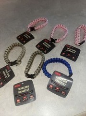 Paracord Survival Bracelet 430 LB Resistance Waterproof Lot If 6 Pink Blue Tan