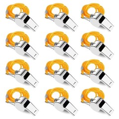 SHENGQIDZ 12 Pack Whistles, Stainless Steel Sports Loud Crisp Sound Whistles …