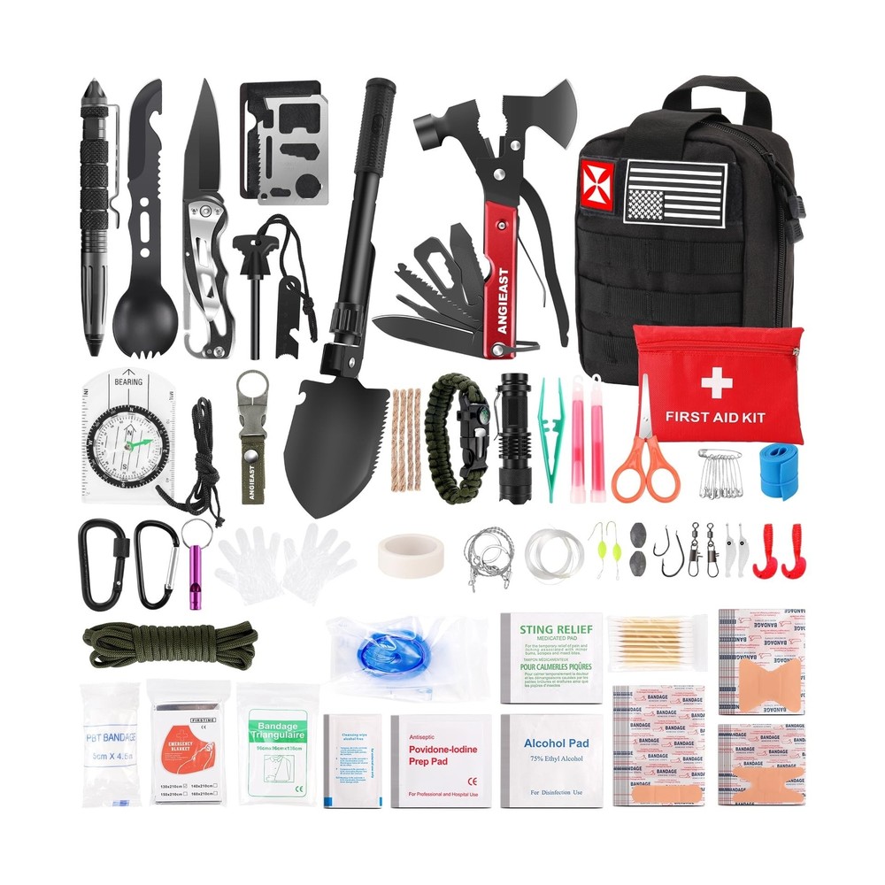 Survival Kit, First Aid Kit Survival Gear Tools Trauma Kit with Molle Pouch f…
