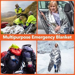 Emergency Thermal Blanket 2 Pack Premium Mylar Foil Space Survival Blanket