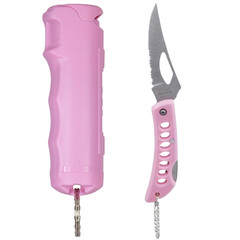 Police Magnum Pink Pepper Spray & Pink Pocket Knife Combo Safety Kit for Women