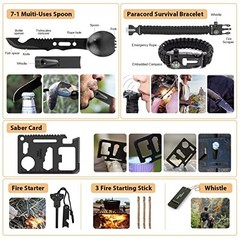 250Pcs Survival Gear Kit with Molle Bag, First Aid & Emergency Tent for Hiking,