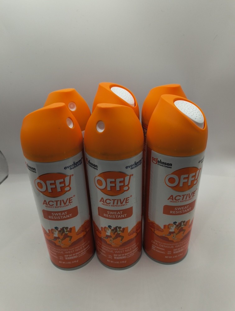 OFF! Active Insect Repellent Liquid Sweat Resistant Repels Mosquitoes 6 oz 6 Pk