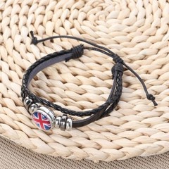 1PC National Flag Bracelet UK Bracelets Jewellery Weaving Leather Bracelet