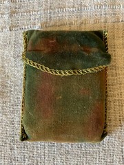Decorative Vintage Peacock Peterson’s Handwarmer Original Green Velvet Pouch