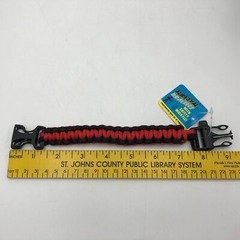 Toysmith Survival Bracelet 550 Nylon Paracord Braid Red Black Outdoor Small 7.5″