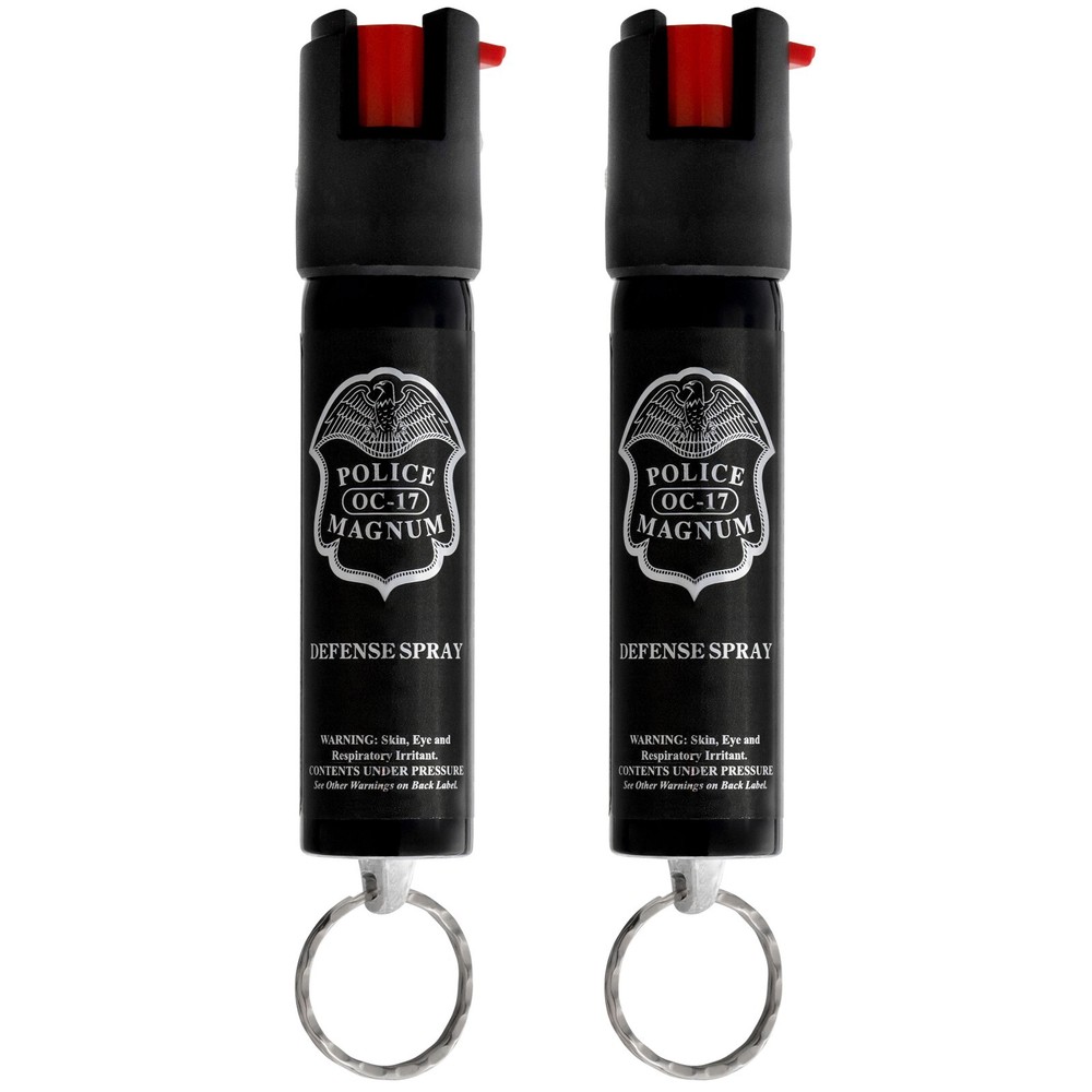2 Police Magnum pepper spray .75oz keyring personal safety defense protection