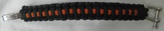 Survival Straps Paracord Survival Bracelet Stainless Buckle Black Orange EUC