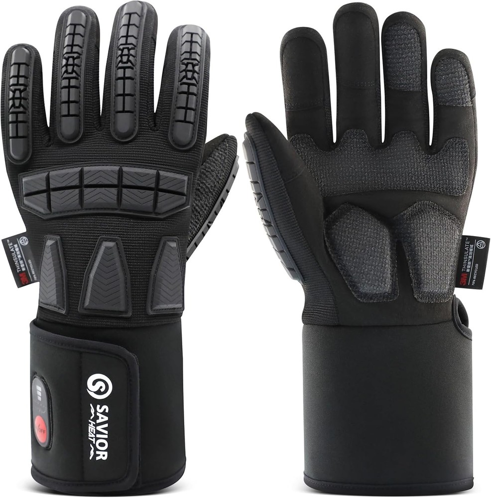 SAVIOR HEAT Heated Work Gloves 7.4V Rechargeable 3M Thinsulate Waterproof SMALL