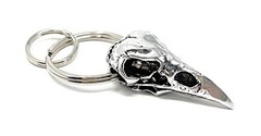 Raven Skull Keychain – Pewter Keychain for Bikers – Made in The USA