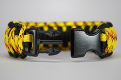 550 Paracord Survival Bracelet King Cobra Black/Yellow/Explode «Made in the USA»