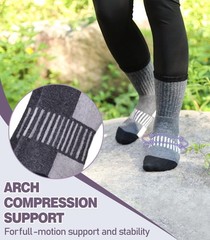 DYW Womens Merino Wool Hiking Socks Thermal Warm Large, 5 Pairs Color Mix a