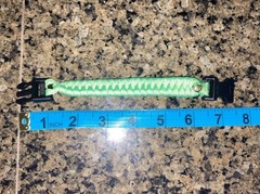 550 Paracord Bracelet, S (4.5”-7”) Hand crafted Green fishtail design