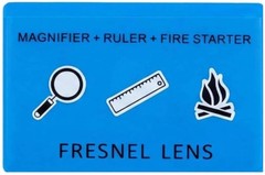 3 Pcs Credit Card Size Firestarter Fresnel Lens BLUE Protective Sleeve