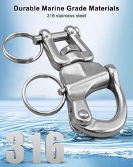 4 PCS Snap Shackle 316 Stainless Steel Swivel Jaw Quick Release Marine