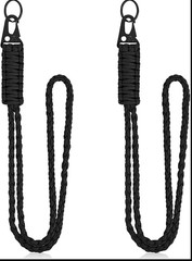2Pcs Heavy Duty Paracord Lanyard Necklace Whistles Strap Braided 550 Keychain La