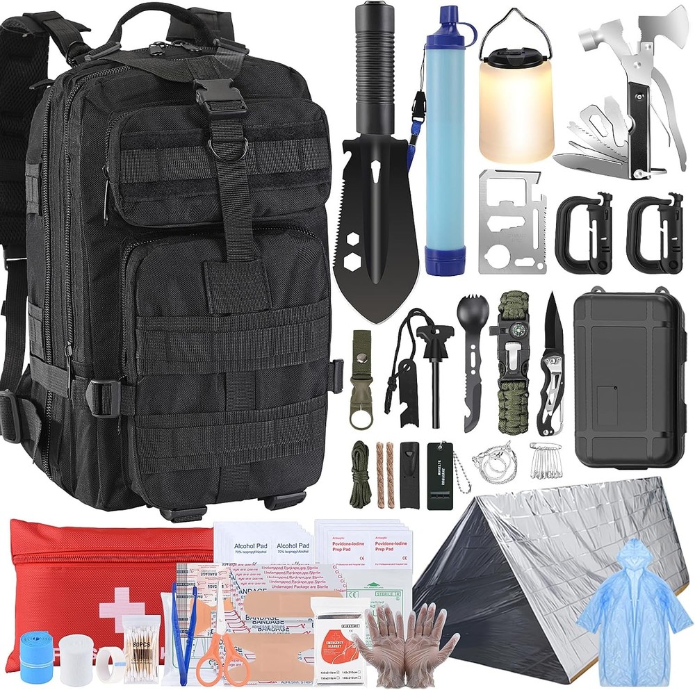 Survival Kit with Water Filter Emergency Gear and Equipment