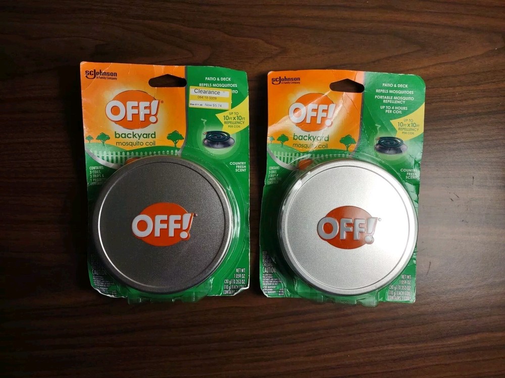 Lot of 2 Off! Backyard Mosquito Coil 3 Coils Each (6 Total Coils)