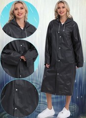 2-Pack Reusable Rain Ponchos for Adults, Raincoats Emergency for Women/Men with