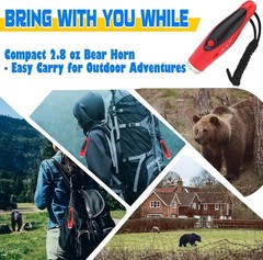 120dB Electronic Bear Horn to Scare Bears- Loud Air Horn for Safety Hiking Ca…
