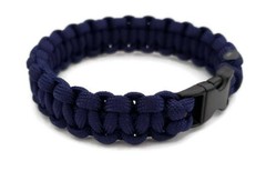 Paracord Bracelet 550 Black Tactical 3/8″ Buckle (Midnight Blue) Hand Made